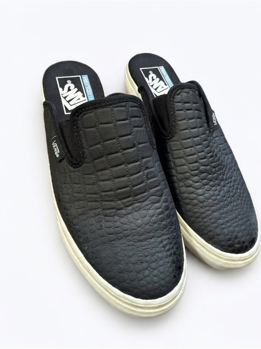Vans Slip-On Mule - Textured Black Croc/Python Size 7